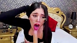 DanellaSalaz Sloppy Deepthroat Blowjob